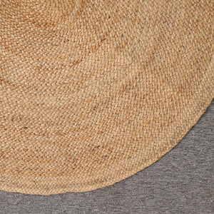 Handwoven Natural Round Jute Rug – Braided Boho Area Rug for Living Room, Bedroom & Entryway