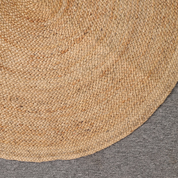 Handwoven Natural Round Jute Rug – Braided Boho Area Rug for Living Room, Bedroom & Entryway