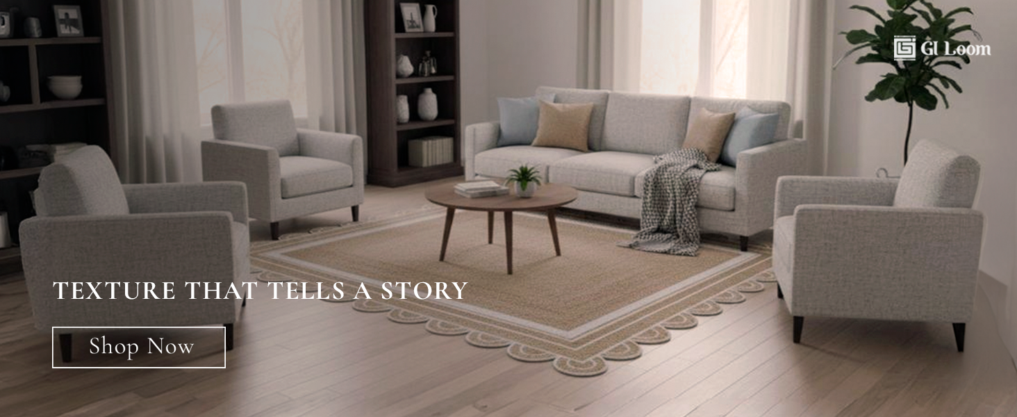 Scalloped Edge Jute RugHandbraided Natural Boho Accent - a3