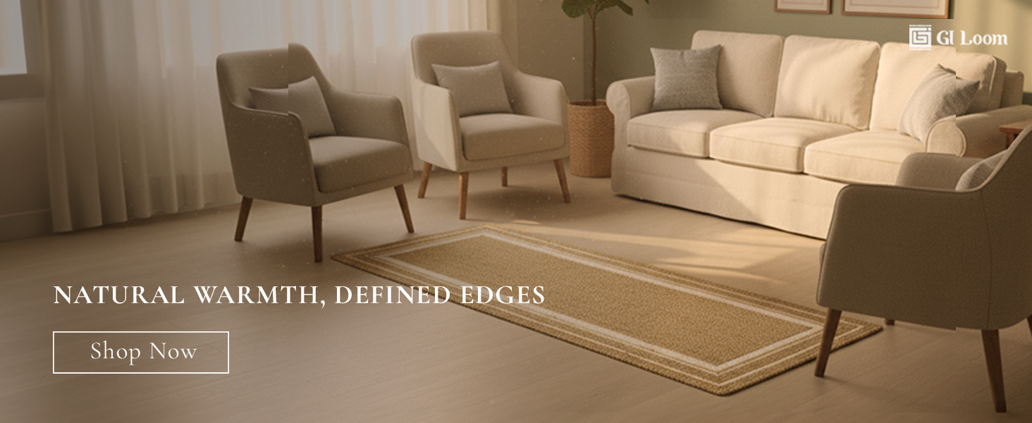 Natural Jute RunnerHandwoven Eco-Friendly Rug with Border Accents - a4