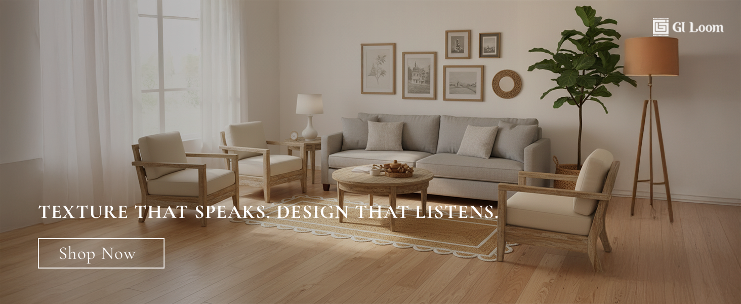 Handwoven Jute Runner Rug with White Scalloped BorderBoho Kitchen & Hallway - a3