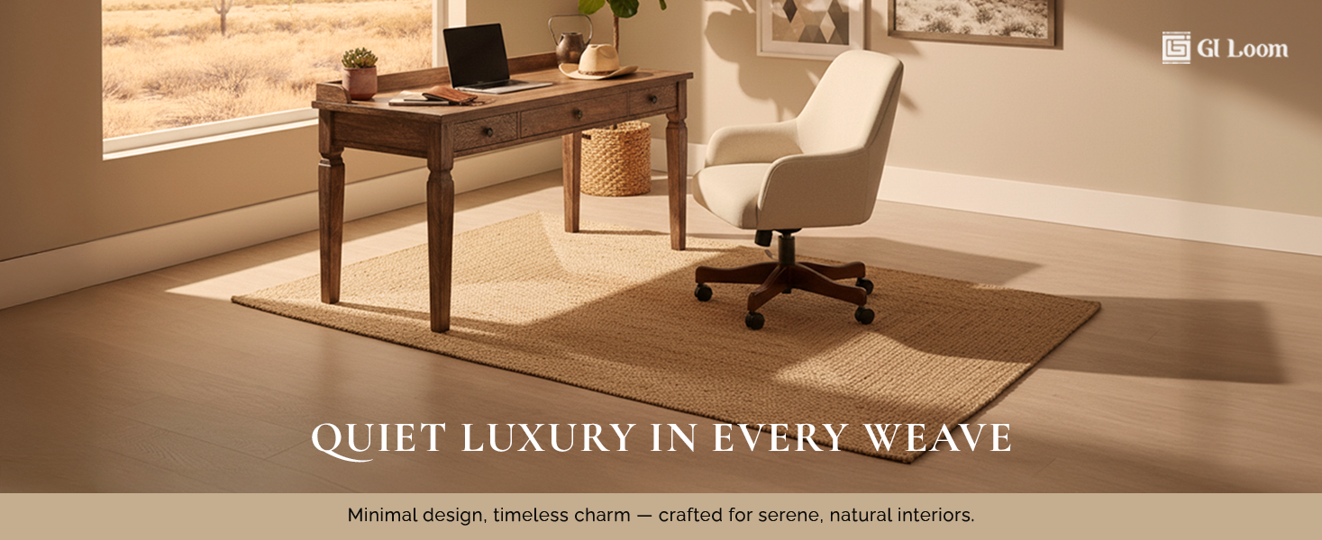 Handwoven Jute Rug with Subtle TextureRustic Eco-Friendly Floor Mat - a4