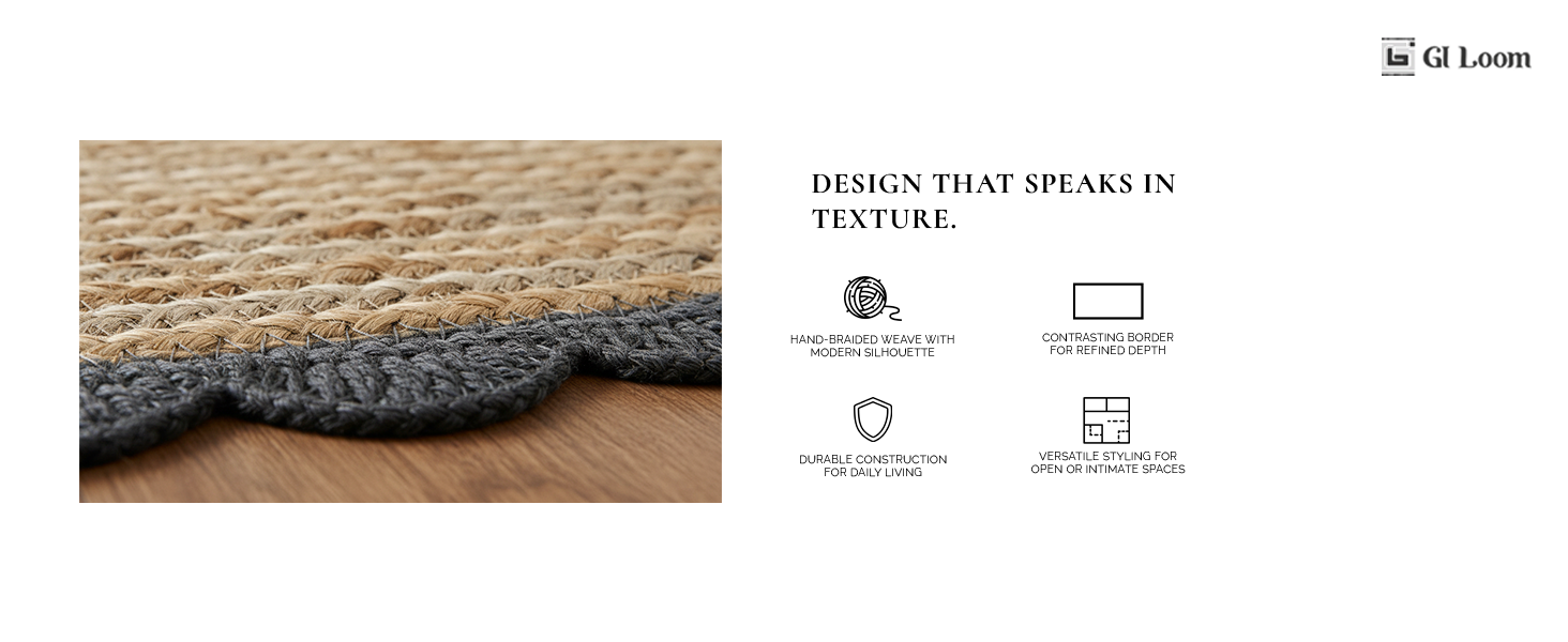 Minimalist Jute RugHandwoven Eco-Friendly Natural Floor Accent - a5