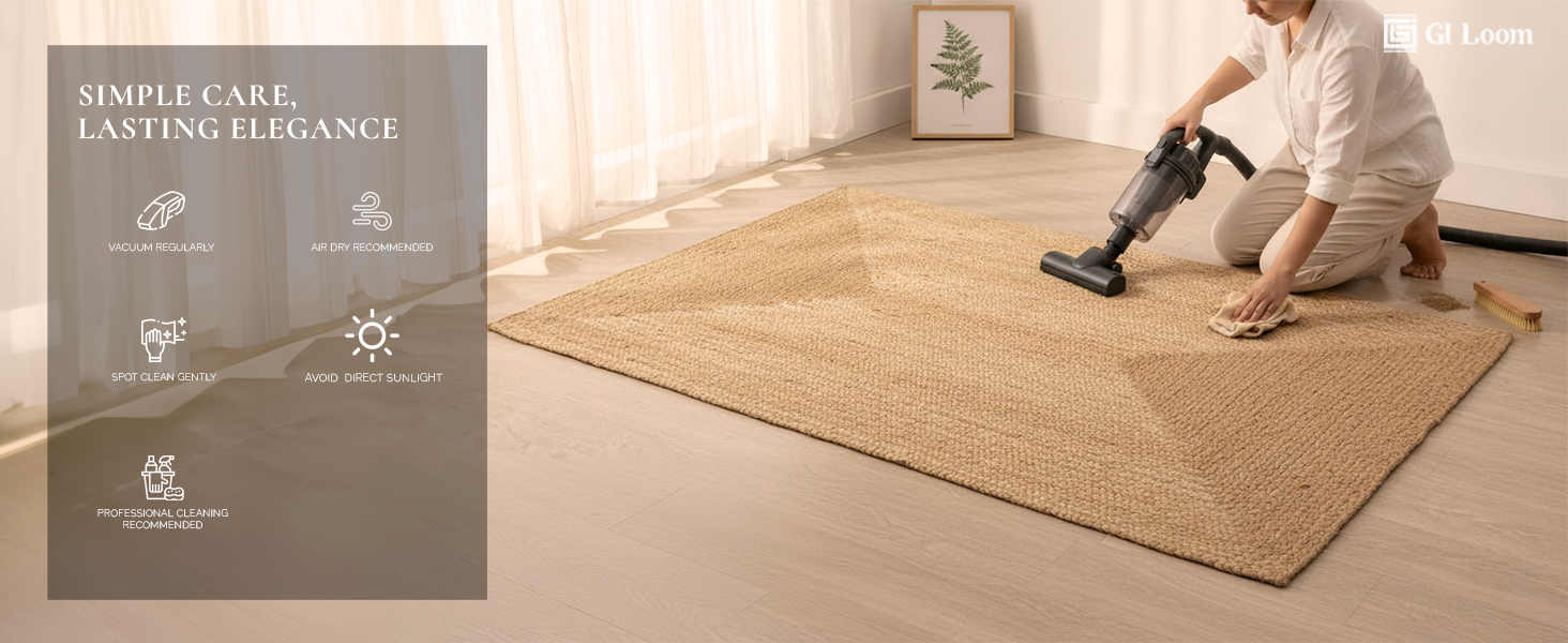 Handwoven Jute Rug with Subtle TextureRustic Eco-Friendly Floor Mat - a6