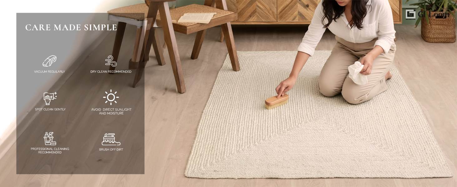 Ivory White Hand-Braided Hemp RugMinimalist Solid Design - a6