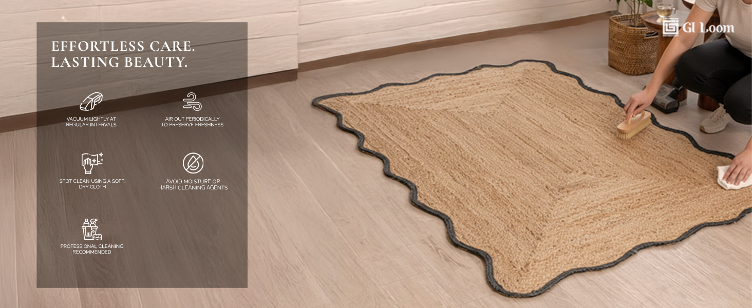 Minimalist Jute RugHandwoven Eco-Friendly Natural Floor Accent - a6