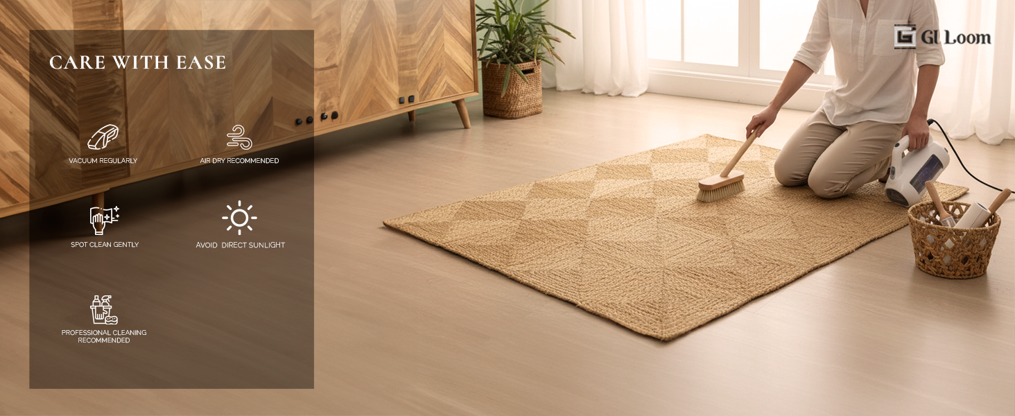 Geometric Pattern Jute RugHandbraided Rustic Eco-Friendly Accent - a6