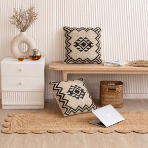 Aztec-Inspired Wool Jute Cushion Covers | Set of 2