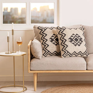 Aztec-Inspired Wool Jute Cushion Covers | Set of 2
