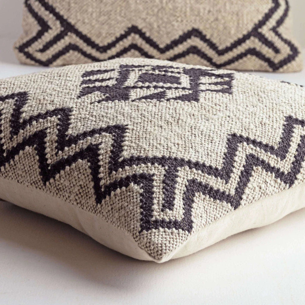 Aztec-Inspired Wool Jute Cushion Covers | Set of 2