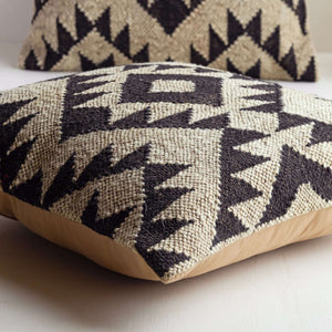 Geometric Elegance Wool Jute Cushion Covers - Gahlot Ftternational