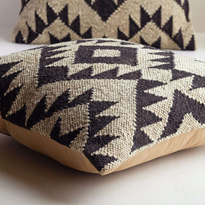 Geometric Elegance Wool Jute Cushion Covers - Gahlot International