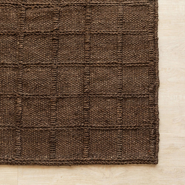 Handcrafted Dark Earth Hemp Rug - Rustic Elegance with Textured Charm - Gahlot Ftternational