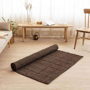 Handcrafted Dark Earth Hemp Rug - Rustic Elegance with Textured Charm - Gahlot International