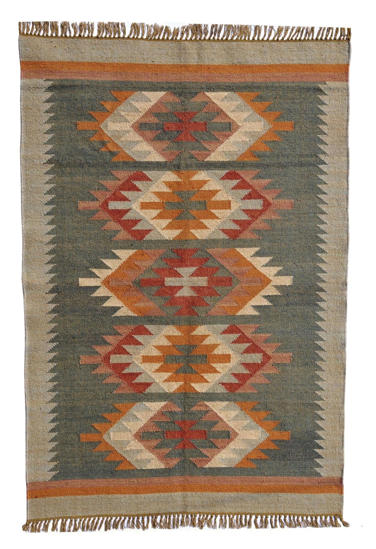 Handmade Kilim WoolJute Rug - Chunky Farmhouse Jute Rug - Gahlot International