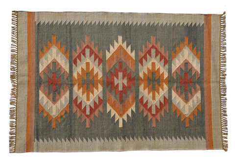 Handmade Kilim WoolJute Rug - Chunky Farmhouse Jute Rug - Gahlot International