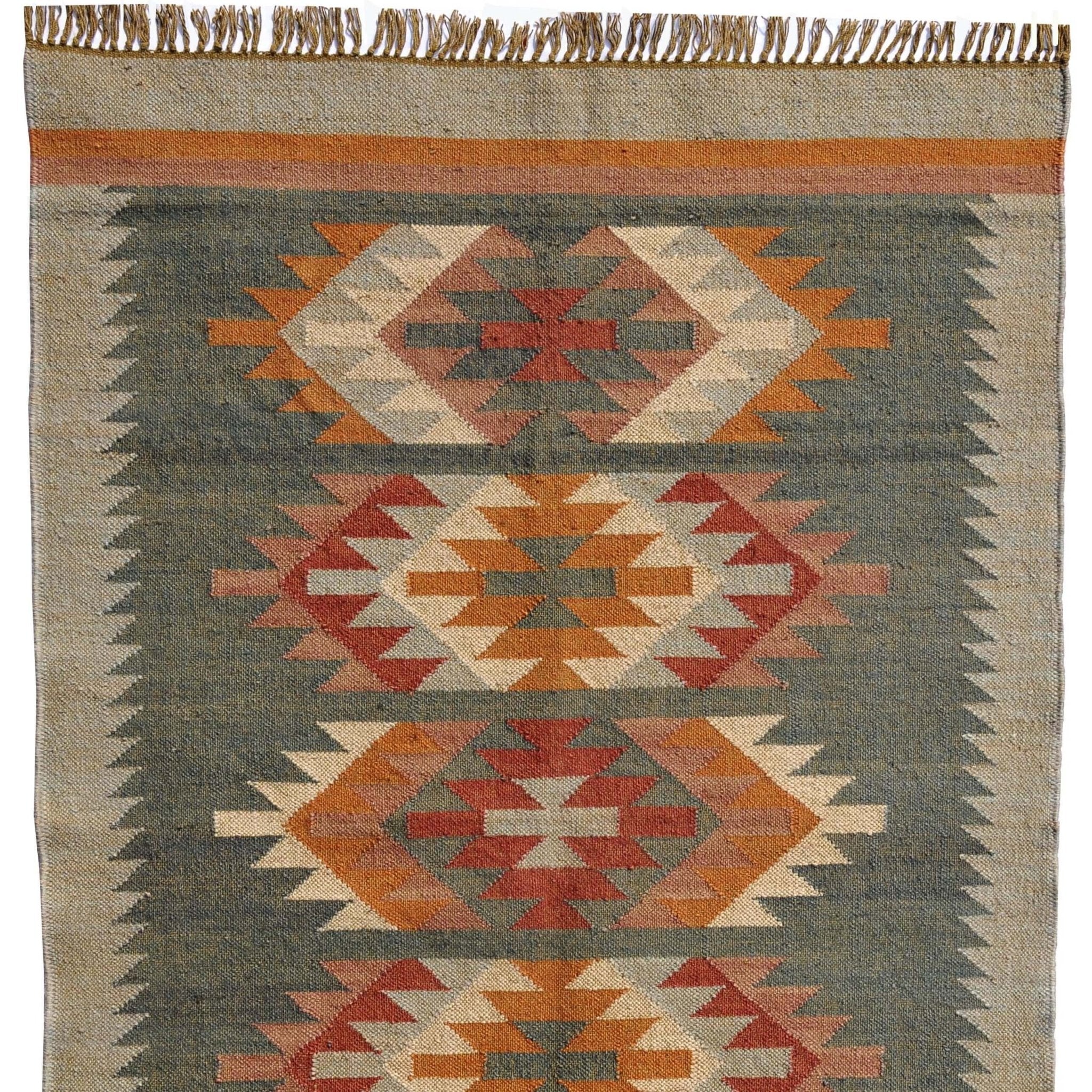 Handmade Kilim WoolJute Rug - Chunky Farmhouse Jute Rug - Gahlot International