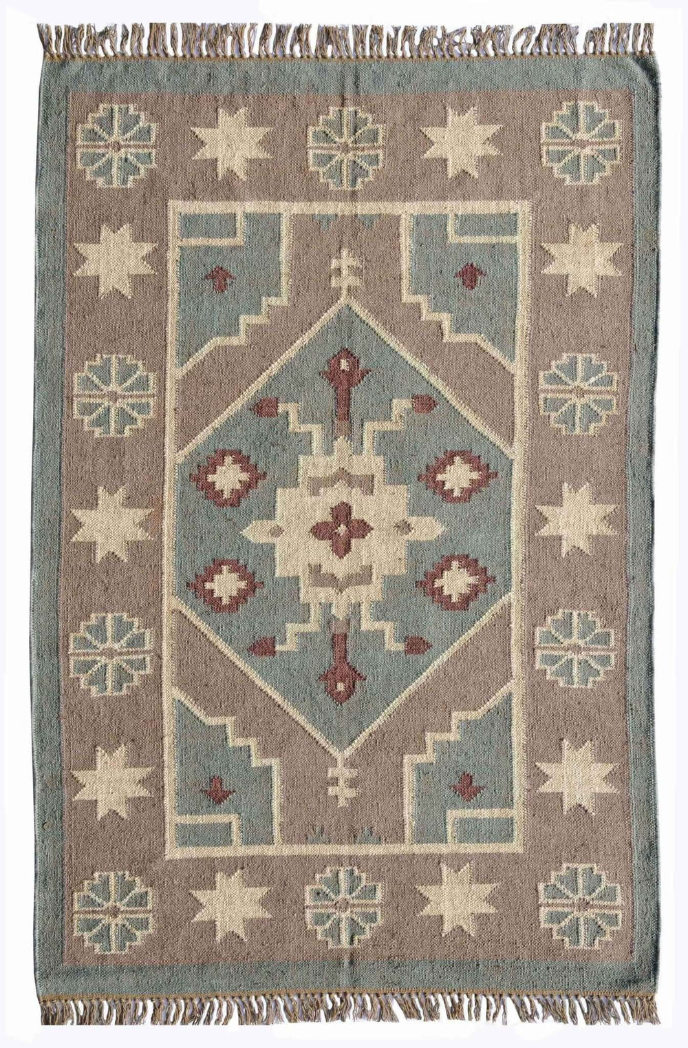 Handwoven Kilim Rug, Vintage Kilim Rug, Indian Style Border Rug, Wool Jute Area Rug, Moroccan kilim Base, American kilim rug, Navajo Kilim - Gahlot International