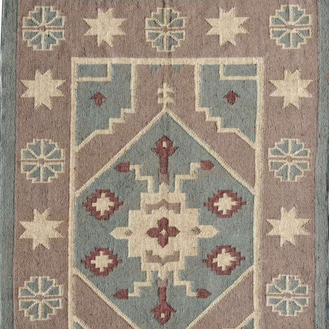 Handwoven Kilim Rug, Vintage Kilim Rug, Indian Style Border Rug, Wool Jute Area Rug, Moroccan kilim Base, American kilim rug, Navajo Kilim - Gahlot International