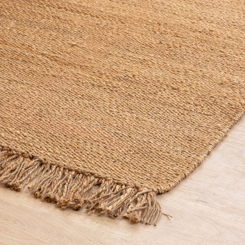 Handwoven Natural Hemp Area Rug with Fringe - Rustic Charm - Gahlot International