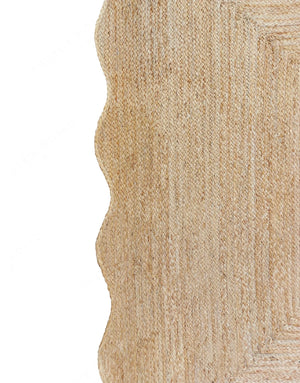 Handmade Scalloped Natural Jute Rug Large Eco-Friendly Braided Fiber Carpet For Living  Room