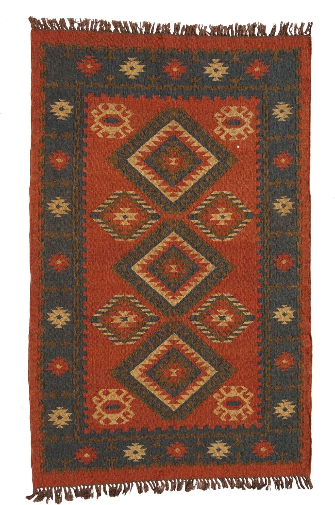 Indian Handwoven Multicolor Wool Jute Kilim Rug Handmade Dhurrie Rug Bohemian Rug Home Decor Rugs Eco Friendly Rug Vintage Rug Large Rug - Gahlot International
