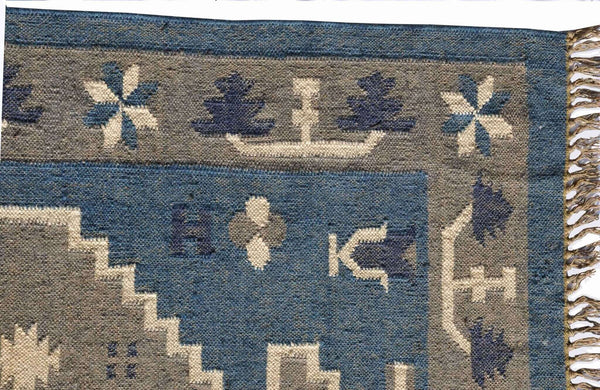 Indian Kilim Rug, Colorful Ethnic Design Rug, Aubusson Rug, Regional Ethnic Patterned Rug, Persian Rug 8x10, Persian Rug 6x9 - Gahlot International