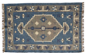 Indian Kilim Rug, Colorful Ethnic Design Rug, Aubusson Rug, Regional Ethnic Patterned Rug, Persian Rug 8x10, Persian Rug 6x9 - Gahlot International