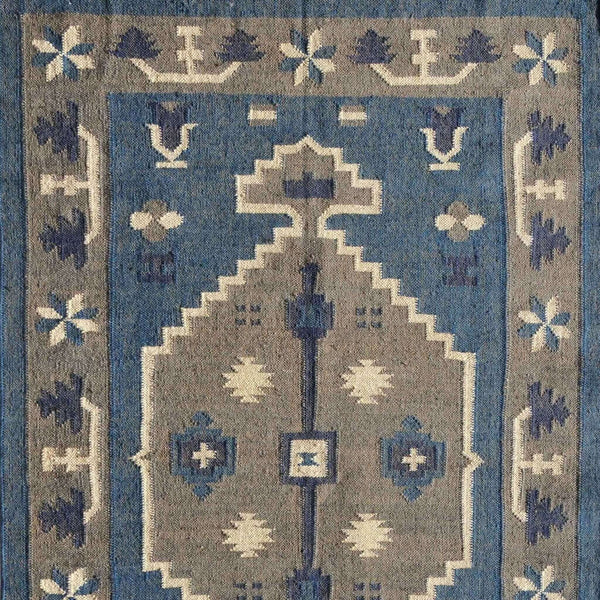 Indian Kilim Rug, Colorful Ethnic Design Rug, Aubusson Rug, Regional Ethnic Patterned Rug, Persian Rug 8x10, Persian Rug 6x9 - Gahlot International