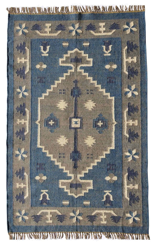 Indian Kilim Rug, Colorful Ethnic Design Rug, Aubusson Rug, Regional Ethnic Patterned Rug, Persian Rug 8x10, Persian Rug 6x9 - Gahlot International