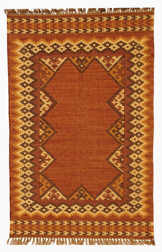 Kilim Rug, Handwoven, Wool and Jute Rug Handmade, Kilim Dhurrie Rug, Traditional Indian jute Area rug - Gahlot International