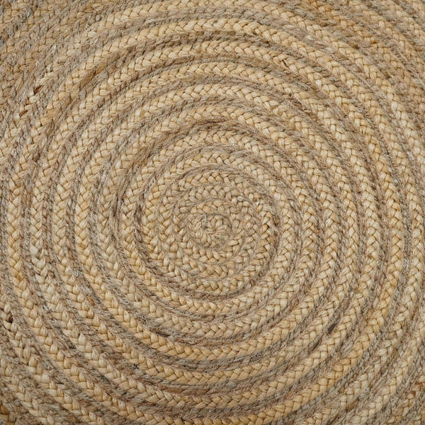 Natural Handwoven Hemp Round Rug with Spiral Design | Eco - Friendly Braided Rug - Gahlot International