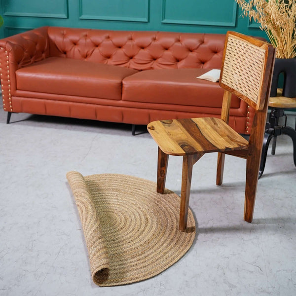 Natural Handwoven Hemp Round Rug with Spiral Design | Eco - Friendly Braided Rug - Gahlot International