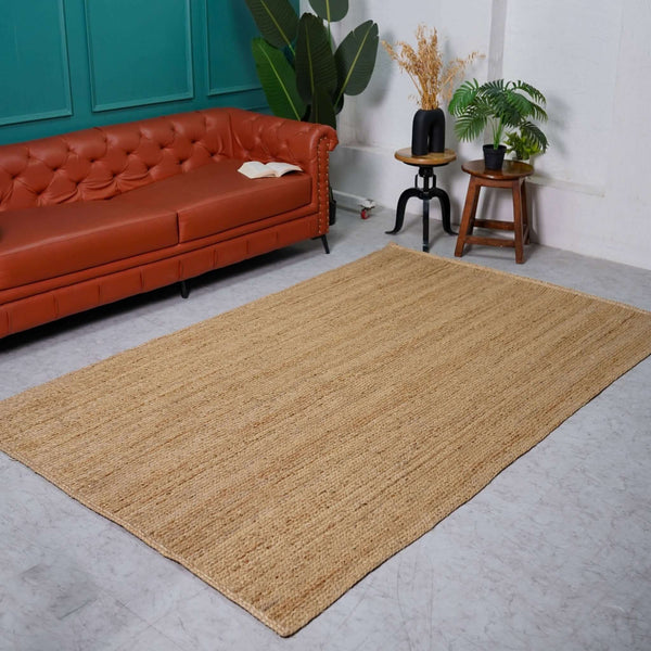 Natural Hemp Jute Rug ¬ Handcrafted Braided Rug with Rustic Charm - Gahlot International