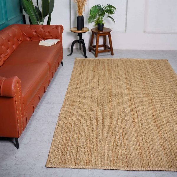 Natural Hemp Jute Rug ¬ Handcrafted Braided Rug with Rustic Charm - Gahlot International