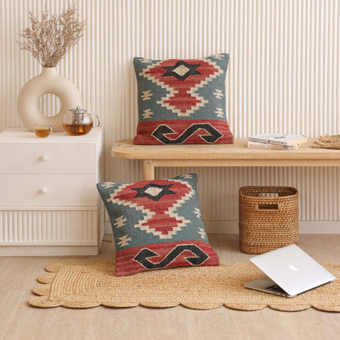 Southwestern Tribal Wool Jute Cushion Covers - Gahlot International